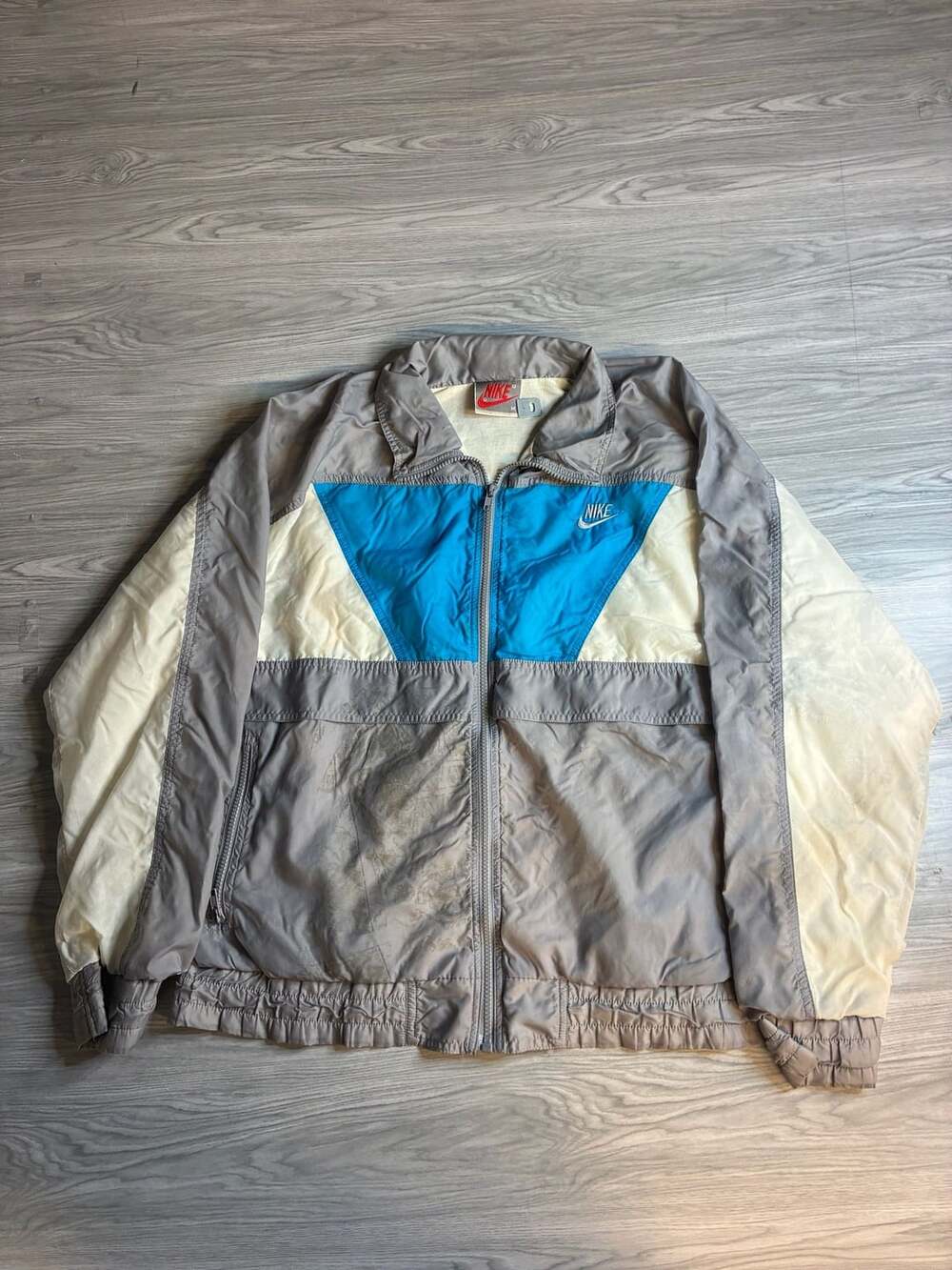Nike Vintage Gray Tag Windbreaker Track Jacket Size M